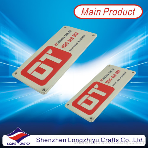 Australia Metal Custom Paint Filled Zinc Alloy Nameplate, 1mm 3m Adhesive Tape Metal Plate Emblems with Your Own Logo Design (LZY600001)